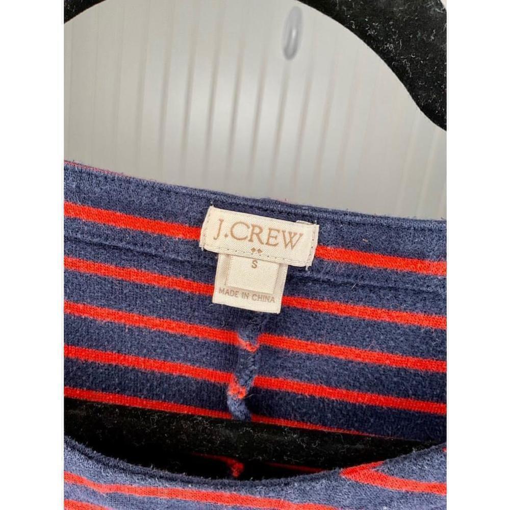 Women's J.Crew Striped Boat Neck 3/4 Sleeve T-Shirt Dress Size S Blue Red - Picture 4 of 5